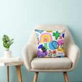 Happy and colorful abstract designs kussen (Stoel)