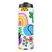 Happy and colorful abstract designs thermosbeker (Voorkant)