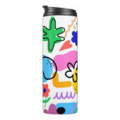 Happy and colorful abstract designs thermosbeker (Geroteerd rechts)