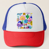 Happy and colorful abstract designs trucker pet (Voorkant)