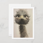 Happy and Confident Emu Note Kaart/Hartelijk dank Bedankkaart (Voorkant / Achterkant)