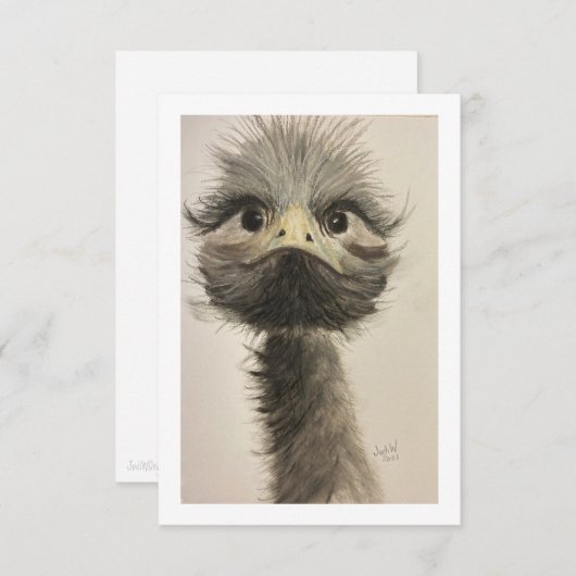 Happy and Confident Emu Note Kaart/Hartelijk dank Bedankkaart (Voorkant / Achterkant)