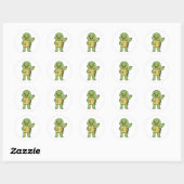 Happy and curious turtle ronde sticker (Vel)