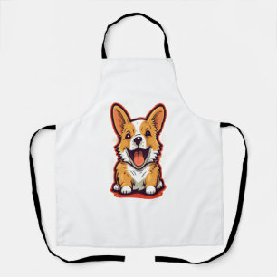 Happy and Cute Corgi - Schattig ontwerp voor Dog L Schort