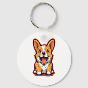 Happy and Cute Corgi - Schattig ontwerp voor Dog L Sleutelhanger