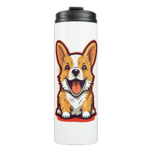 Happy and Cute Corgi - Schattig ontwerp voor Dog L Thermosbeker
