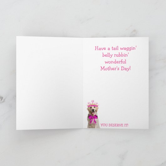 Happy and Cute Yellow Lab Moederdag Kaart (Binnen)