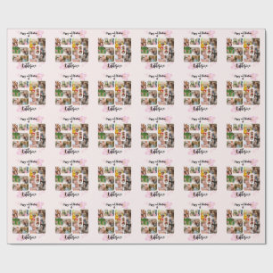 Happy and Fabulous 50th Birthday Multi Photo Cadeaupapier