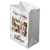 Happy and Fabulous 50th Birthday Multi Photo Medium Cadeauzakje (Voorkant Gekanteld)