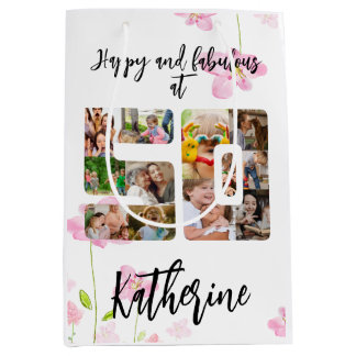 Happy and Fabulous 50th Birthday Multi Photo Medium Cadeauzakje