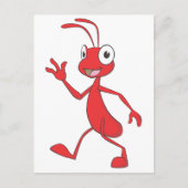 Happy and Friendly Ant Walking Briefkaart (Voorkant)