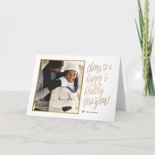 Happy and Healthy New Year Folded Photo Card Feestdagen Kaart (Voorkant)
