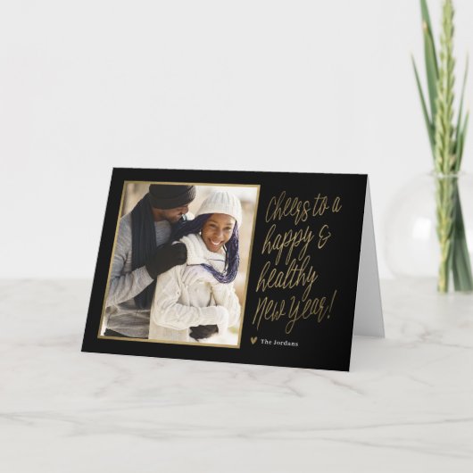 Happy and Healthy New Year Folded Photo Card Feestdagen Kaart (Voorkant)