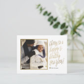 Happy and Healthy New Year Photo Briefkaart (Staand voorkant)