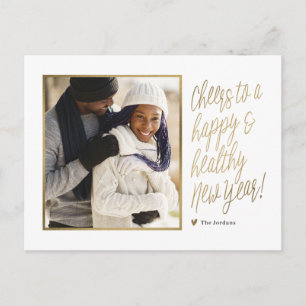 Happy and Healthy New Year Photo Briefkaart