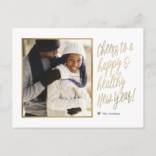 Happy and Healthy New Year Photo Briefkaart (Voorkant)