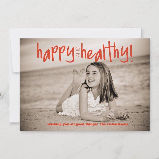 Happy and Healthy Red met foto achterzijde (Voorkant)