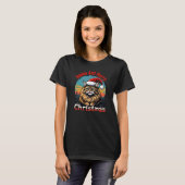 Happy And Merry Christmas - Cute Cat T-shirt (Voorkant volledig)