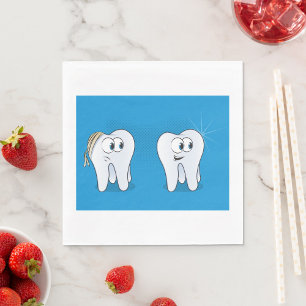 Happy and Sad Teeth Napkins Servet