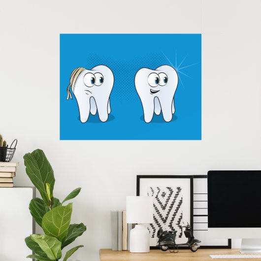 Happy and Sad Teeth Poster (Thuiskantoor)