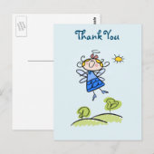 Happy Angel Fairy Springen en Dansen Bedankt Briefkaart (Voorkant / Achterkant)
