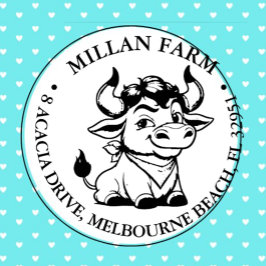 Happy Angus Bull thema Zelfinktende Stempel