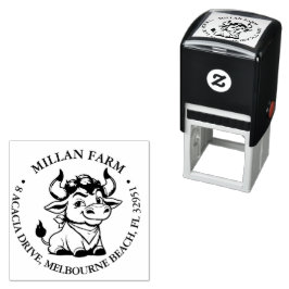Happy Angus Bull thema Zelfinktende Stempel
