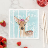 Happy Animal met Flowers in Blue Forest-Deer Servetten (Insitu)