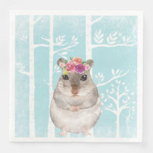 Happy Animal met Flowers in Blue Forest-Hamster