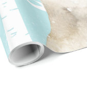 Happy Animal met Flowers in Blue Forest-Sheep Cadeaupapier (Rol Hoek)