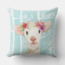 Happy Animal met Flowers in Blue Forest-Sheep
