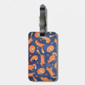 Happy animal vos-patroon bagagelabel (Achterkant verticaal)