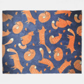 Happy animal vos-patroon fleece deken (Voorkant (Horizontaal))