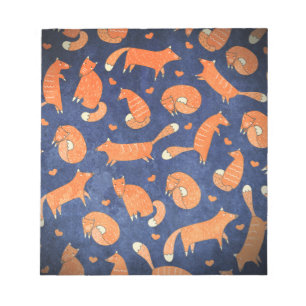 Happy animal vos-patroon notitieblok