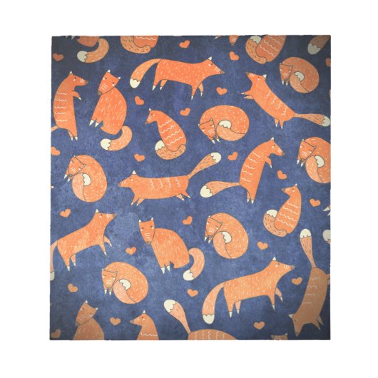 Happy animal vos-patroon notitieblok (Voorkant)