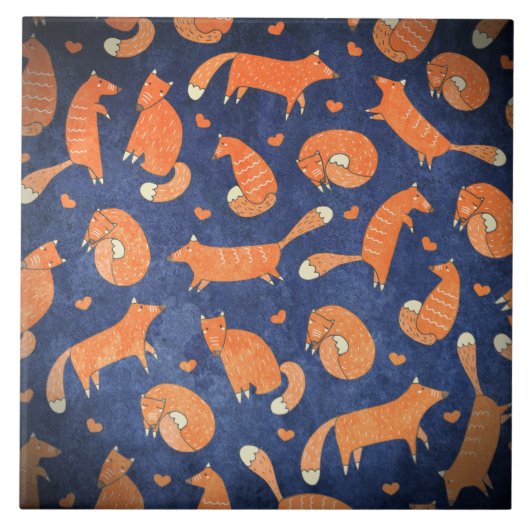 Happy animal vos-patroon tegeltje (Voorkant)