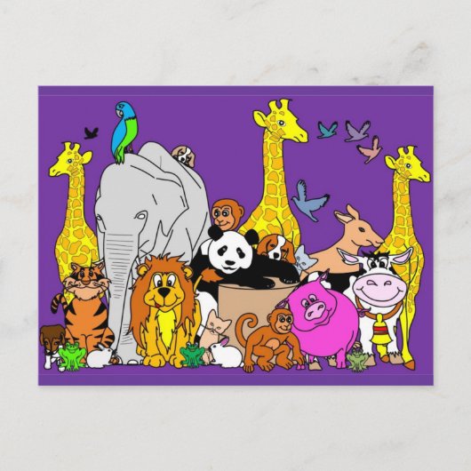 Happy Animals Briefkaart (Voorkant)