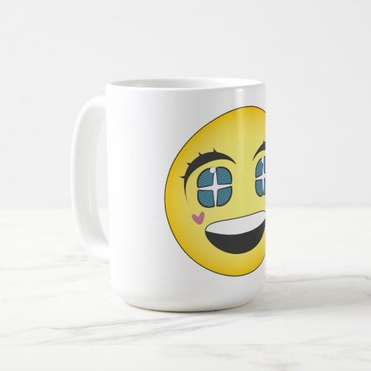 Happy anime gezicht koffiemok (Voorkant links)