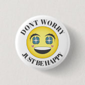 Happy anime gezicht ronde button 3,2 cm (Voorkant)