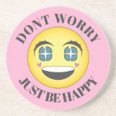 Happy anime gezicht zandsteen onderzetter (Voorkant)