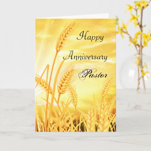 Happy Anniersary Pastor Kaart (Gele Bloem)