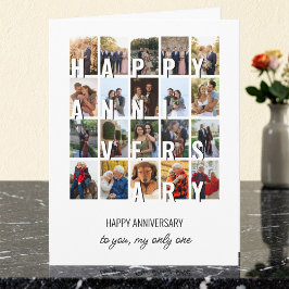 Happy Anniversary 20 Wedding Photo Collage Kaart