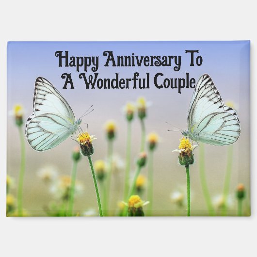 Happy Anniversary Butterflies Magnet (Voorkant)