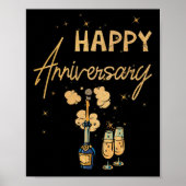 Happy Anniversary Cheers Wine Bottle Poster (Voorkant)