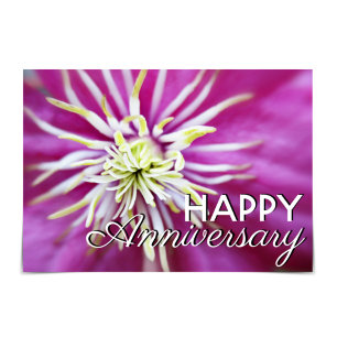 "Happy Anniversary" Clematis Card Kaart