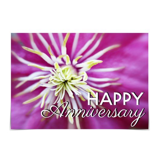 "Happy Anniversary" Clematis Card Kaart
