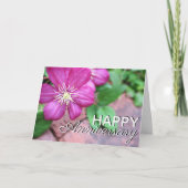 "Happy Anniversary" Clematis on Path Card Kaart (Voorkant)