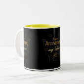 **HAPPY ANNIVERSARY** COFFEE MUG TWEEKLEURIGE KOFFIEMOK (Voorkant links)