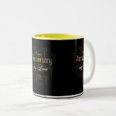 **HAPPY ANNIVERSARY** COFFEE MUG TWEEKLEURIGE KOFFIEMOK (Voorkant rechts)