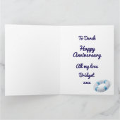 Happy Anniversary Cruise Ship Romantic Nautical Kaart (Binnen)